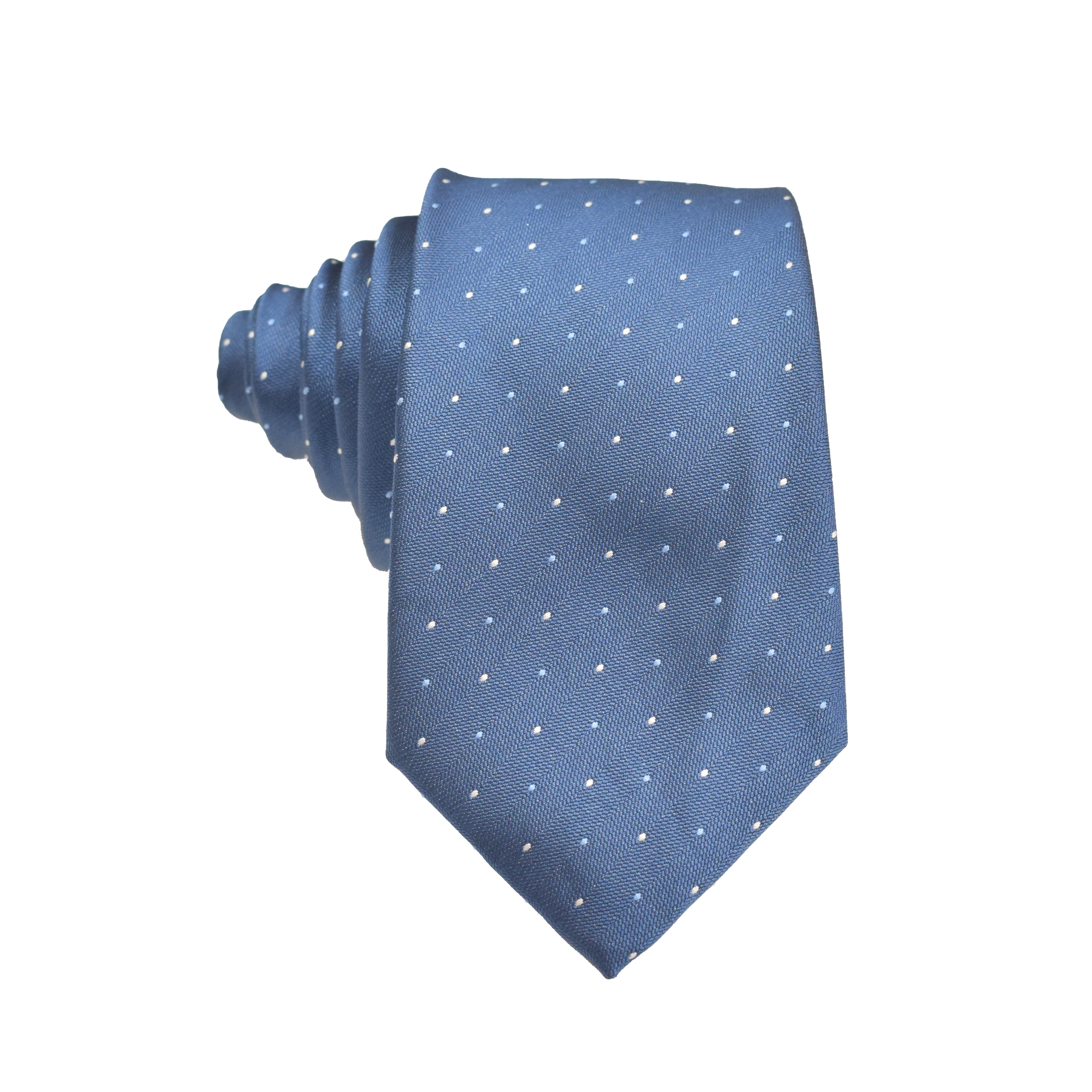 Mens Neck Tie - Poseidon Blue Micro Polkadot - Suit Lab