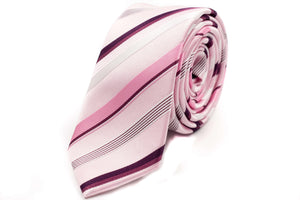 Pink Stripes Skinny Tie - Suit Lab