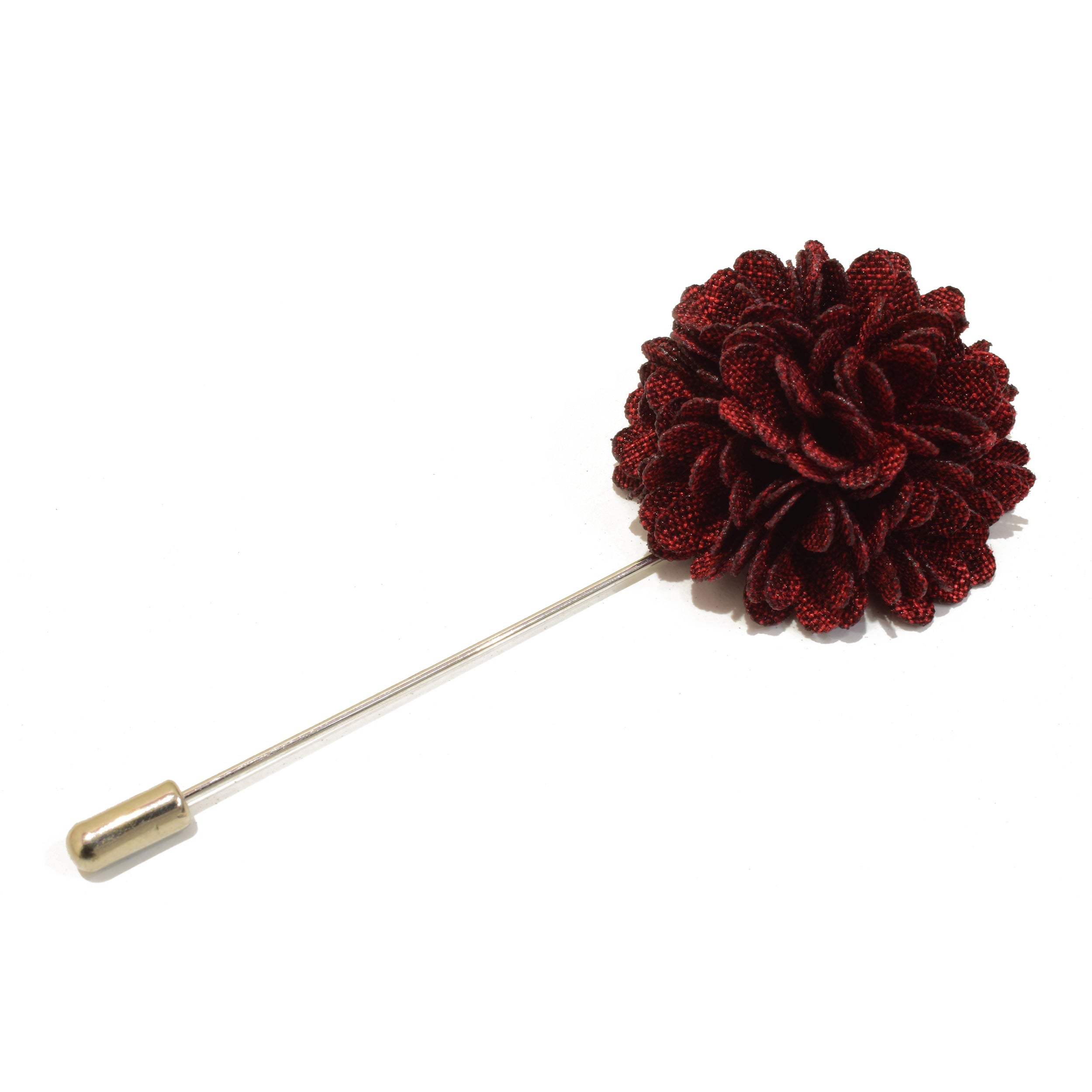 Mensuits Burgundy Flower Lapel Pin